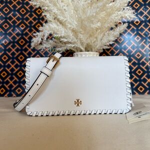 NWT.  Tory burch white  Emerson Whipstitch Mini Crossbody